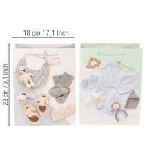 položky Darčeková taška pre chlapčeka - ideálna ako darček pre bábätko pri narodení - 23 cm - 2 kusy