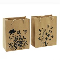 položky Darčekové tašky s rúčkami papierové prírodné čierne 12×15cm 6 ks