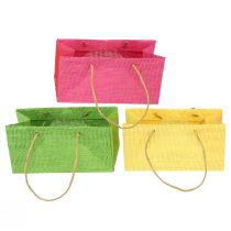 položky Darčekové tašky s rúčkami papierovo tkané vzhľadovo farebne 20×10×10cm 6ks