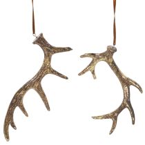 Článok Rustikálne prívesky z parožia na stenu alebo stromček, 15 cm, 6 kusov