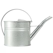 položky Vintage dekoratívna krhlica, kovová, strieborná, kvetináč s objemom 1,25 l