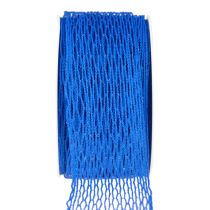 Sieťová páska, mriežková páska, ozdobná páska, modrá, vystužená drôtom, 50 mm, 10 m