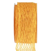 Sieťová páska, mriežková páska, ozdobná páska, oranžová, vystužená drôtom, 50 mm, 10 m