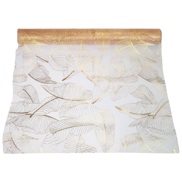položky Behúň jesenná dekorácia behúň na list oranžovo zlatá 48x450cm