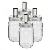 položky Dekoračné sklo so svietnikom sviečková dekorácia Ø8cm V17,5cm 4 kusy