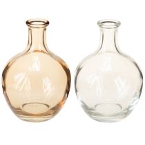 položky Sklenená fľaša mini váza jantárová a priehľadná Ø7,5 cm V11 cm 4 ks