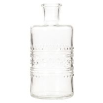 položky Sklenená fľaša so vzorom, valcovitá, číra, dekoratívna váza, 15 cm, 6 kusov
