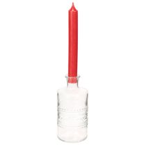 položky Sklenená fľaša so vzorom, valcovitá, číra, dekoratívna váza, 15 cm, 6 kusov