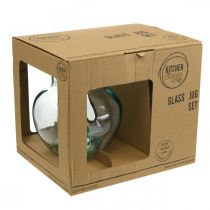 položky Sklenený džbán s pohármi na pitie, Nápojová súprava na servírovanie Namodralé číre V20 cm/11,5 cm 5 kusov