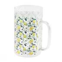 položky Sklenený džbán citróny a olivy dekoratívny džbán sklenený V17cm