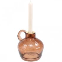 položky Svietnik sklenená tyč sviečka hnedá ozdobný džbán sklenený V15,5cm