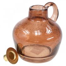 položky Svietnik sklenená tyč sviečka hnedá ozdobný džbán sklenený V15,5cm