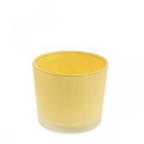 položky Sklenený kvetináč žltý kvetináč sklenená vaňa Ø10cm V8,5cm