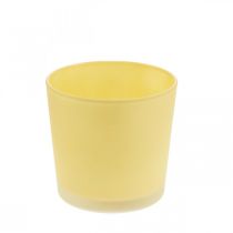položky Sklenený kvetináč žltá dekoračná sklenená vaňa Ø11,5cm V11cm