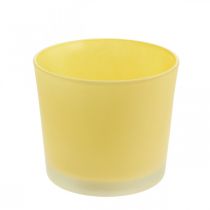 položky Sklenený kvetináč žltý kvetináč sklenená vaňa Ø14,5cm V12,5cm