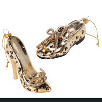 Článok Sklenená ozdoba na topánky s leopardím vzorom na vianočný stromček 13 cm 2 ks