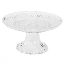 položky Sklenený tanier na nohy Miska z plochého skla s čírym vzorom Ø15cm