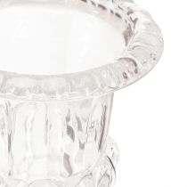 položky Sklenená váza malá váza s nožičkami číre retro Ø11cm V14cm