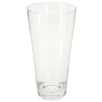 položky Sklenená váza kónická váza na kvety transparentná Ø10cm V20cm