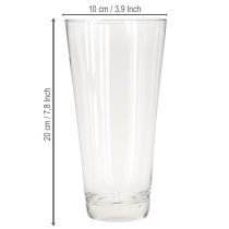 položky Sklenená váza kónická váza na kvety transparentná Ø10cm V20cm
