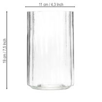 položky Váza s unikátnou pruhovanou štruktúrou, moderný dizajn, 19 cm