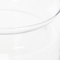 položky Váza z číreho skla, dekoratívna sklenená váza s okrajom, na svietnik alebo kvetinovú vázu, 15 cm