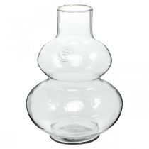 položky Sklenená váza okrúhla váza na kvety dekoračná váza sklenená číra Ø16cm V23cm