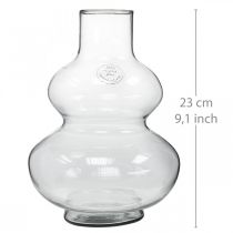 položky Sklenená váza okrúhla váza na kvety dekoračná váza sklenená číra Ø16cm V23cm