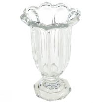 Sklenená váza s nohou sklenená váza na kvety Ø13,5cm V22cm