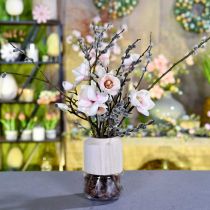 položky Sklenená váza s drevenou ozdobnou vázou pre suché kvetinárstvo V20cm