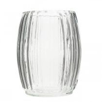 položky Sklenená váza s drážkami, lucerna z číreho skla V15cm Ø11,5cm