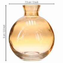 položky Sklenené vázy cibuľovité mini dekoratívne vázy oranžové Ø7,5cm V9cm 6 ks