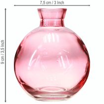 položky Sklenené vázy cibuľovité ružové retro mini vázy Ø7,5 cm V9 cm 6 ks