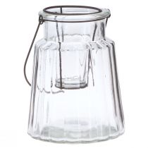 položky Sklenený lampáš s rúčkou sklo číre Ø14cm V18cm