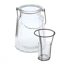 položky Sklenený lampáš s rúčkou sklo číre Ø14cm V18cm