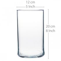 položky Sklenená váza číra cylindrická Ø12cm V20cm