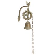 položky Kovová zvonová nástenná dekorácia s držiakom starožitná patina V58cm