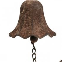 položky Deco zvonček starožitný kovový zvonček kovová dekorácia hrdzavý vzhľad V53cm