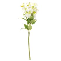 položky Umelý kvet Gloriosa, biely a žltý, elegantná kvitnúca vetvička na dekoráciu, 80 cm, 3 kusy