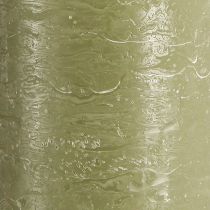 položky Veľké sviečky stĺpové sviečky olivovo zelená 85x200mm 2 ks