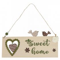 položky Dekorácia na okno, závesná dekorácia, drevená ceduľa Sweet Home, 25 cm, 2 kusy