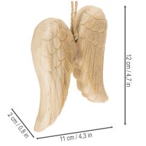 Článok Drevený prívesok v tvare anjelských krídel na zavesenie 12 cm