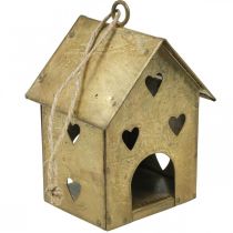 položky Vianočný vešiak kovový domček vintage zlatý V9,5cm 3ks