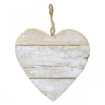 položky Srdce z dreva, ozdobné srdiečko na zavesenie, srdiečko deko biele 20cm