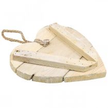 položky Srdce z dreva, ozdobné srdiečko na zavesenie, srdiečko deko biele 20cm