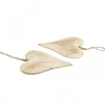 položky Drevené srdce, ozdobné srdiečko na zavesenie, dekorácia srdiečko V16cm 2 ks