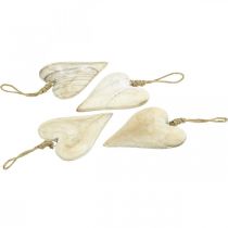 položky Drevené srdce, ozdobné srdiečko na zavesenie, dekorácia srdiečko V10cm 4 ks