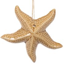 položky Keramická dekorácia hviezdice na zavesenie, pre námornícky nádych, letná dekorácia do domácnosti, 12 cm, 2 kusy
