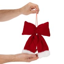 Článok Dekoratívna flanelová mašľa s plyšovým lemom na zavesenie, 25 cm