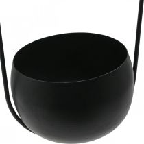 položky Závesný košík kovový závesný košík kvety zinková čierna Ø15cm